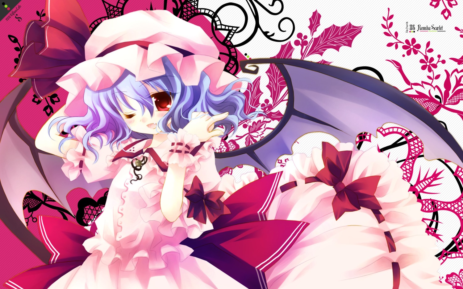 chronolog, hiiragi_ryou, i.s.w, remilia_scarlet, sakurazawa_izumi, touhou, wallpaper