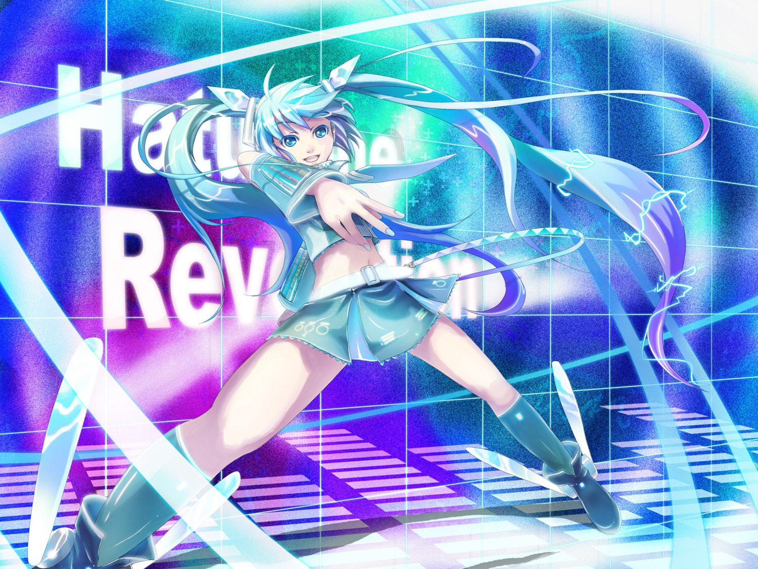 hatsune_miku, k2pudding, vocaloid, wallpaper