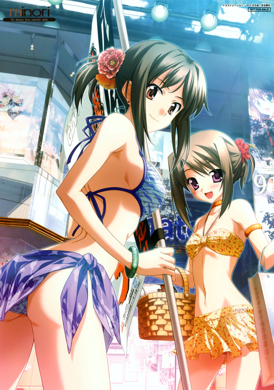 2c=galore, ass, bikini, ef_~a_fairytale_of_the_two~, hayama_mizuki_(angel's_sunday), hirono_nagi, shouna_mitsuishi, swimsuits, tenshi_no_nichiyoubi