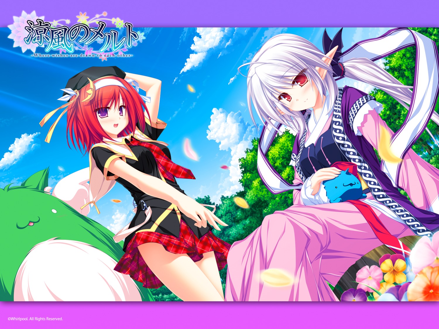 elf, kimono, pointy_ears, seifuku, suzu_(suzukaze_no_melt), suzukaze_no_melt, tenmaso, torozoo