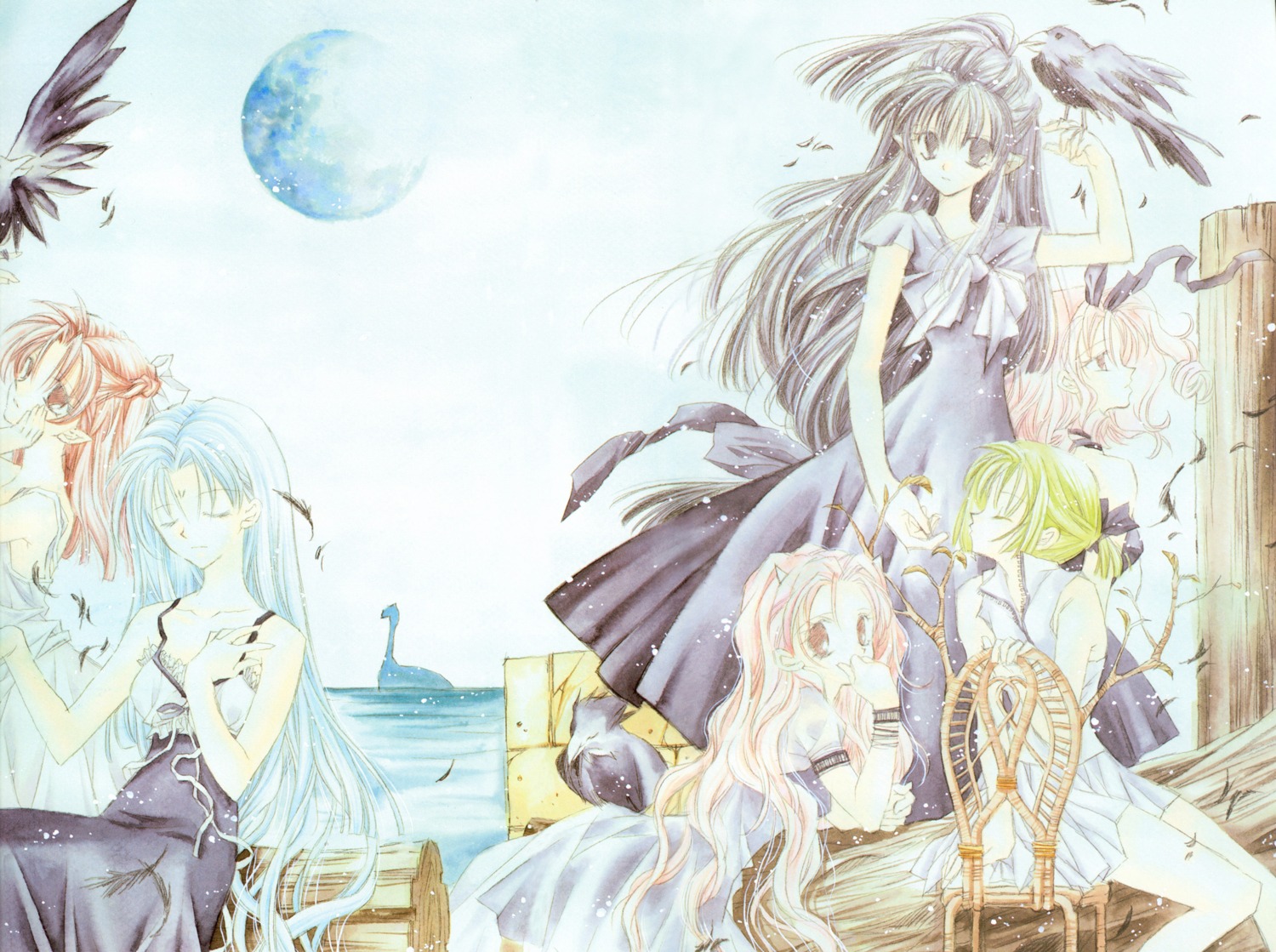 dress, momoto_karen, soubo_mizuno, suomi_kyoko, tanemura_arina, time_stranger_kyoko