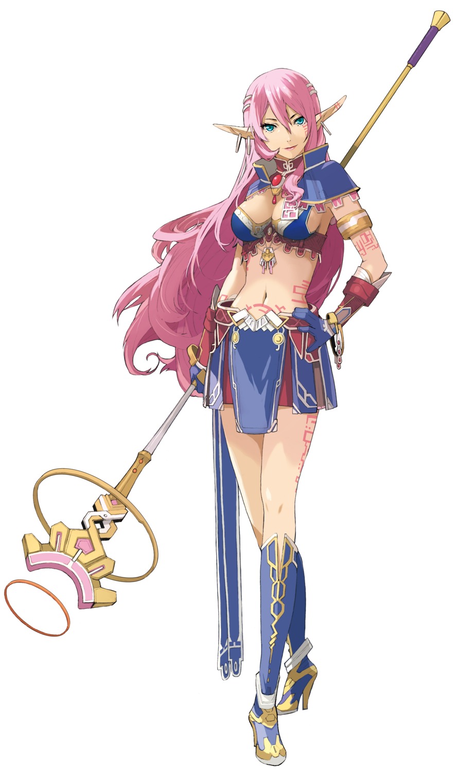 cleavage, elf, enami_katsumi, myuria_tionysus, pointy_ears, star_ocean, star_ocean_4