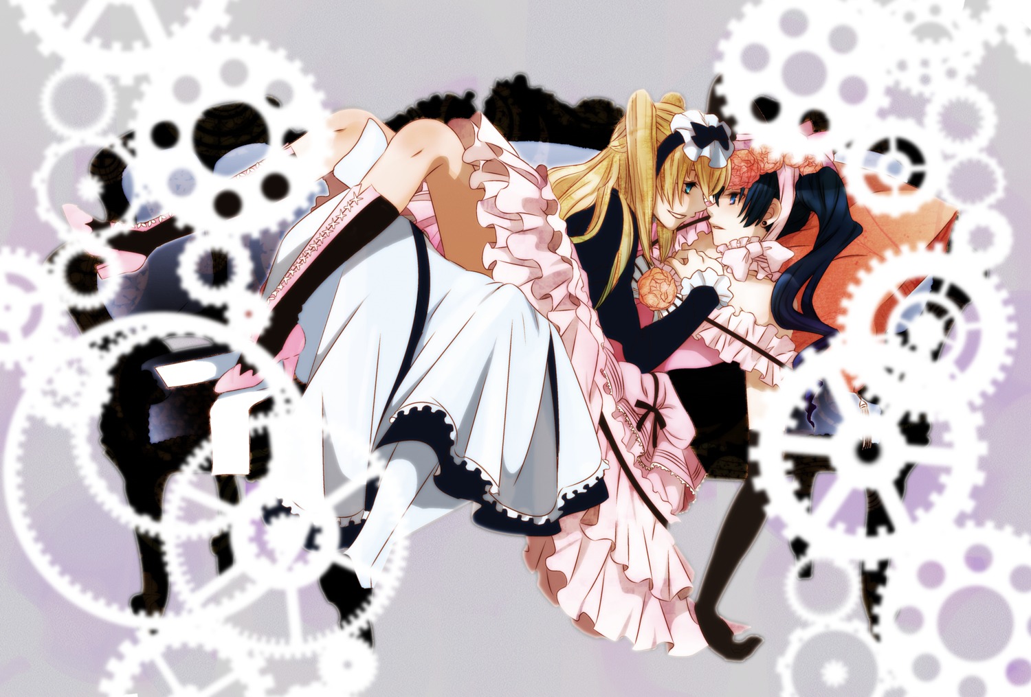 alois_trancy, atto_aiko, ciel_phantomhive, dress, kuroshitsuji, maid, trap