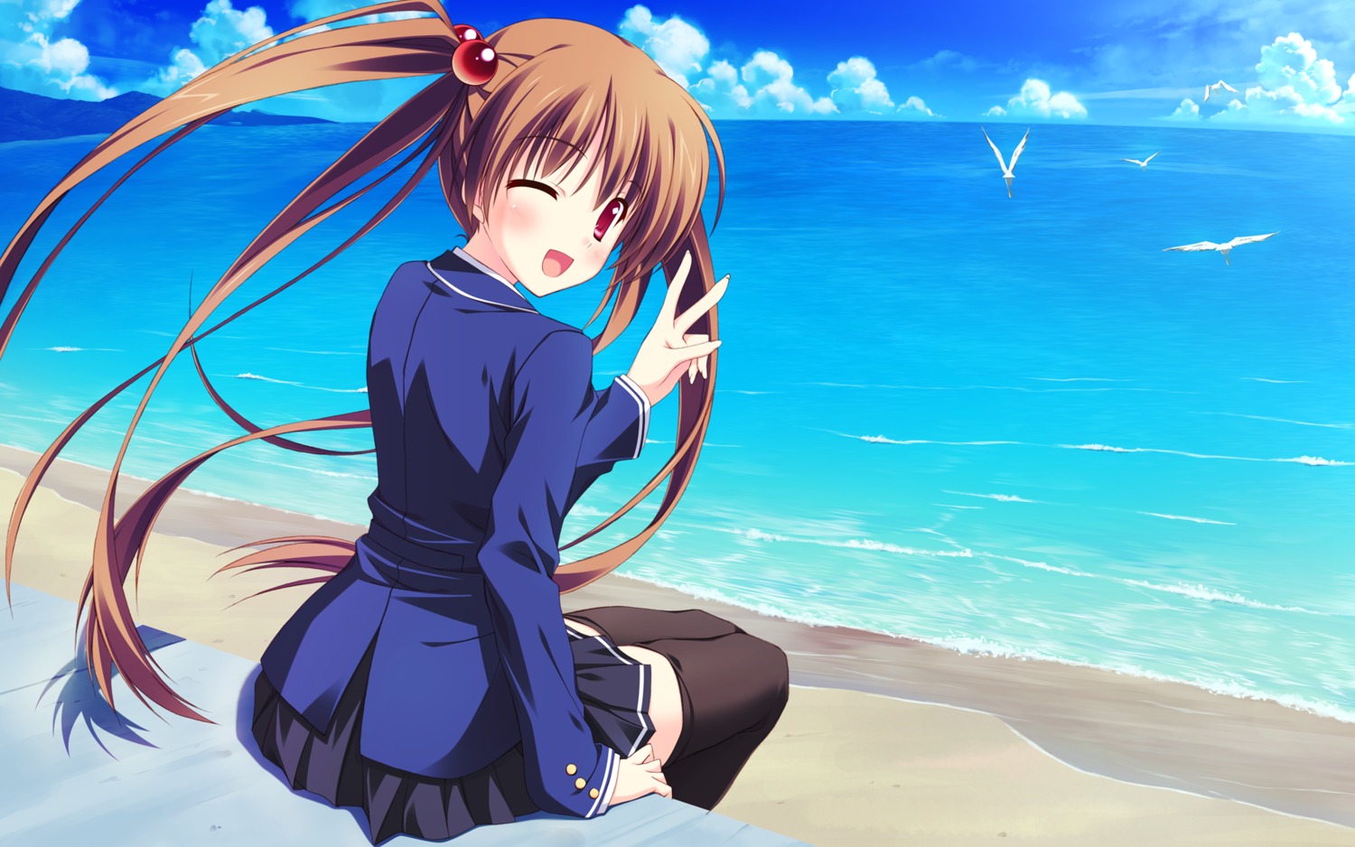 hinata_nao, seifuku, thighhighs, wallpaper