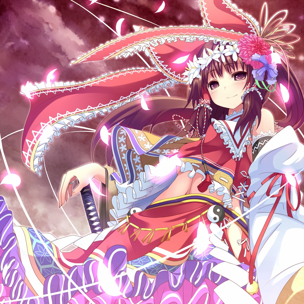 akeboshi_kagayo, hakurei_reimu, miko, touhou