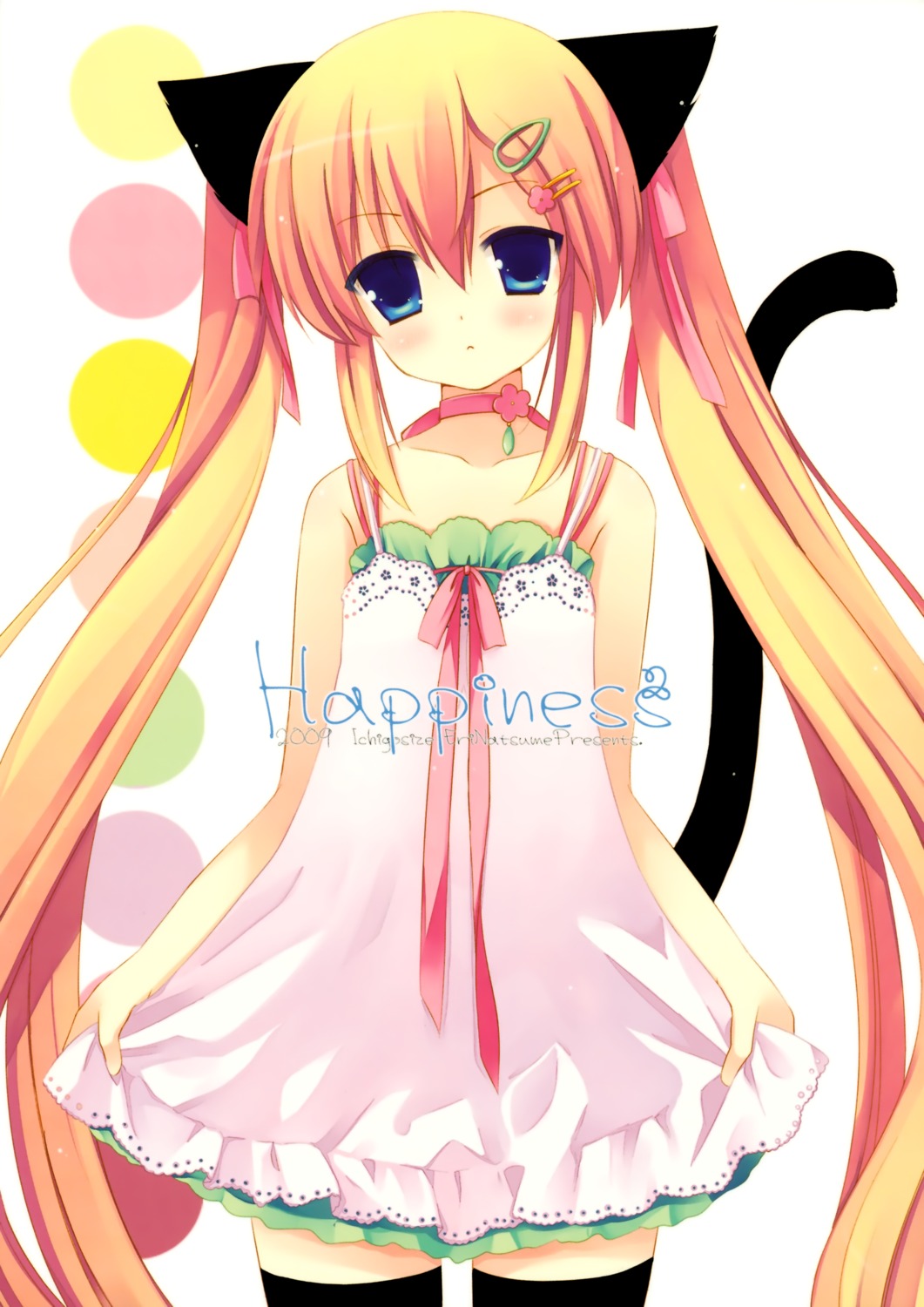 animal_ears, dress, ichigosize, natsume_eri, nekomimi, tail, thighhighs