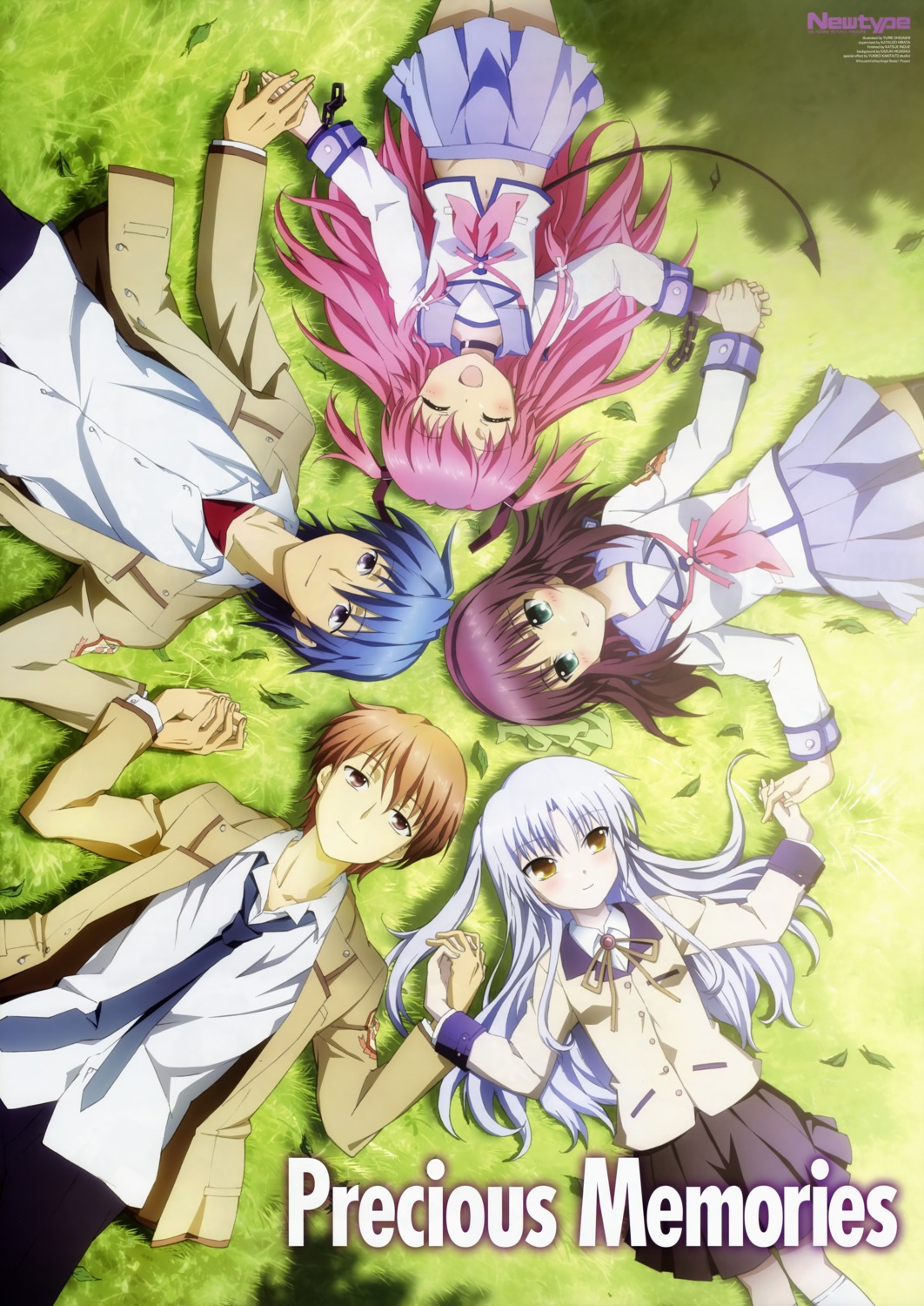 angel_beats!, hinata_hideki, nakamura_yuri, ohigashi_yurie, otonashi_yuzuru, seifuku, tachibana_kanade, yoshioka_yui