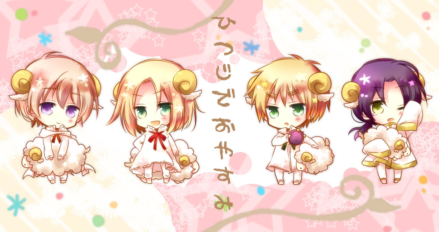 chibi, china, hetalia_axis_powers, pajama, poland, russia, tsukimi, united_kingdom
