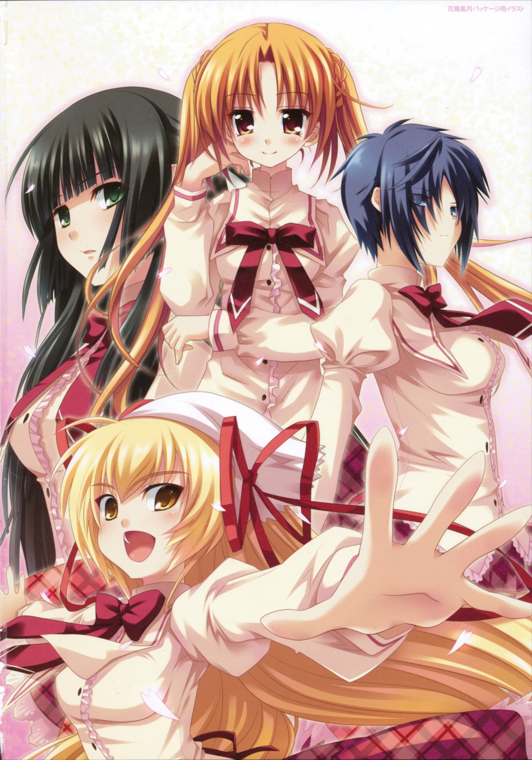 kachoufuugetsu, katsuragi_sayuri, kirarazaka_kaede, sakuramori_anzu, sakurazawa_izumi, seifuku, silver_bullet, takatsukasa_sumire_alexandra