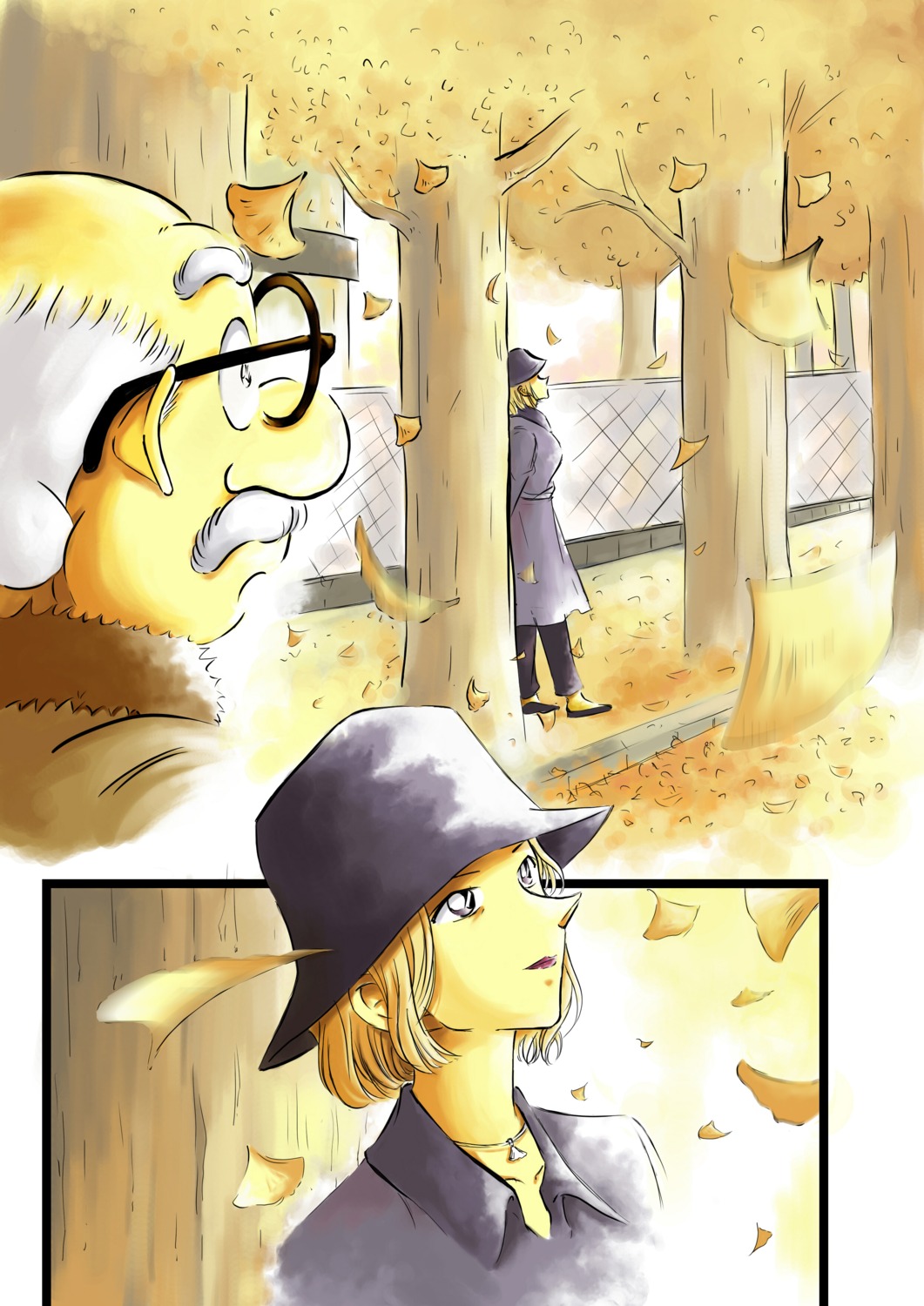 fusae_campbell, hiroshi_agasa, landscape, megane, meitantei_conan, wayne