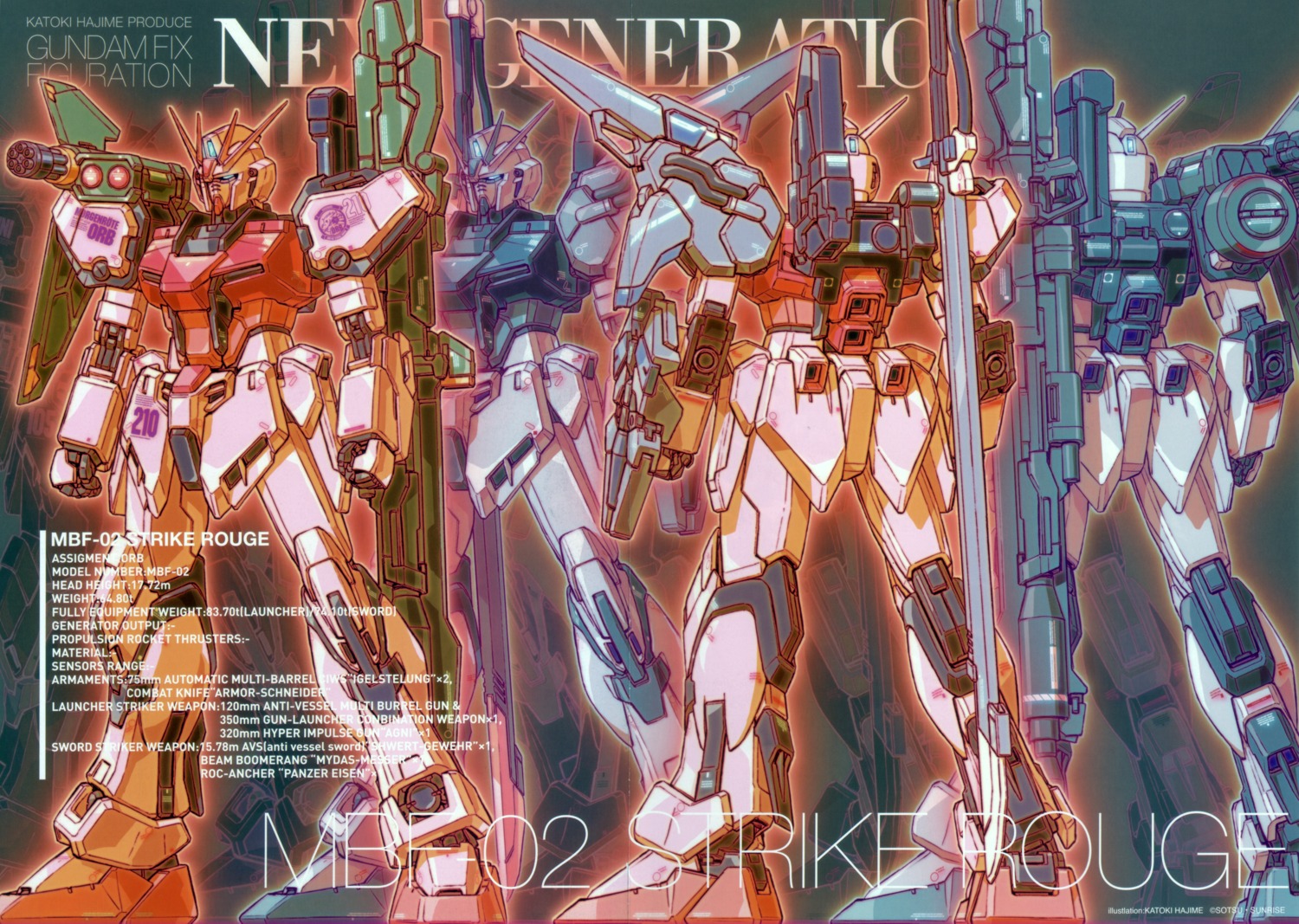 crease, gun, gundam, gundam_seed, katoki_hajime, mecha, screening, strike_rouge, sword