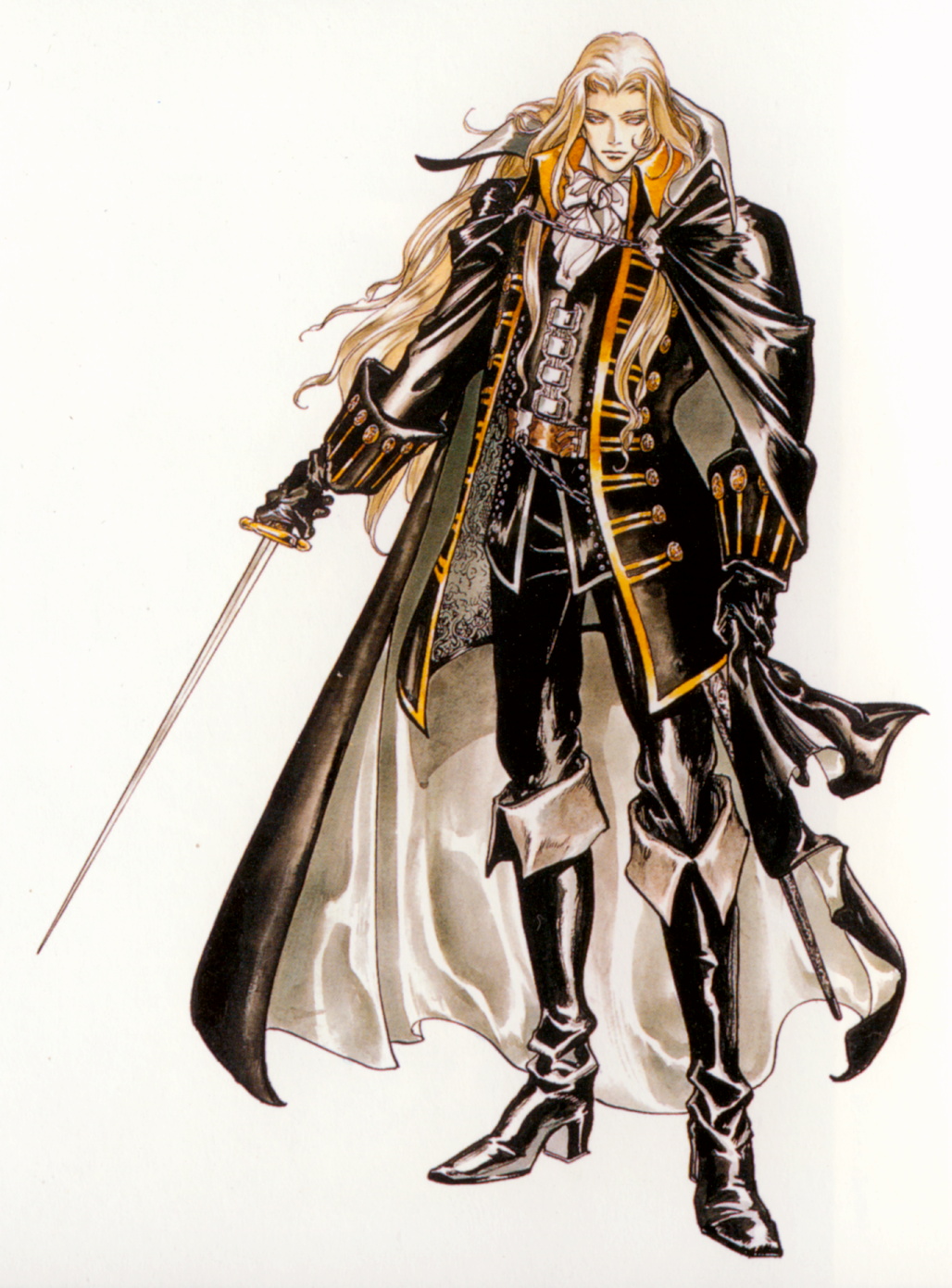 alucard_(castlevania), castlevania, castlevania:_symphony_of_the_night, kojima_ayami, konami, male, sword