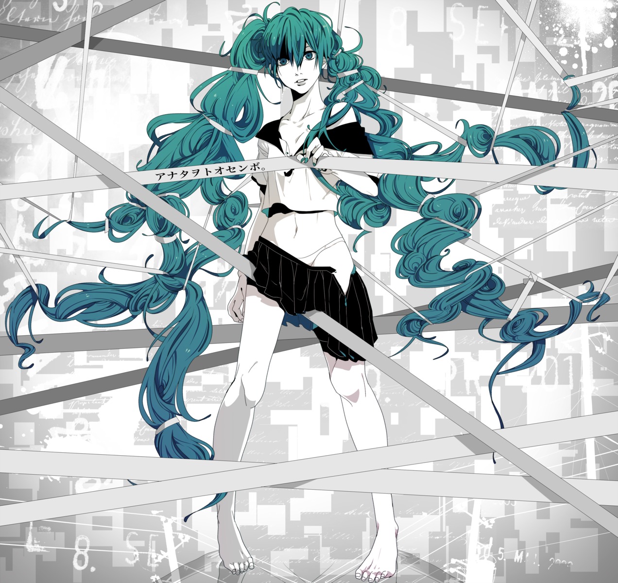 akiakane, hatsune_miku, pantsu, vocaloid