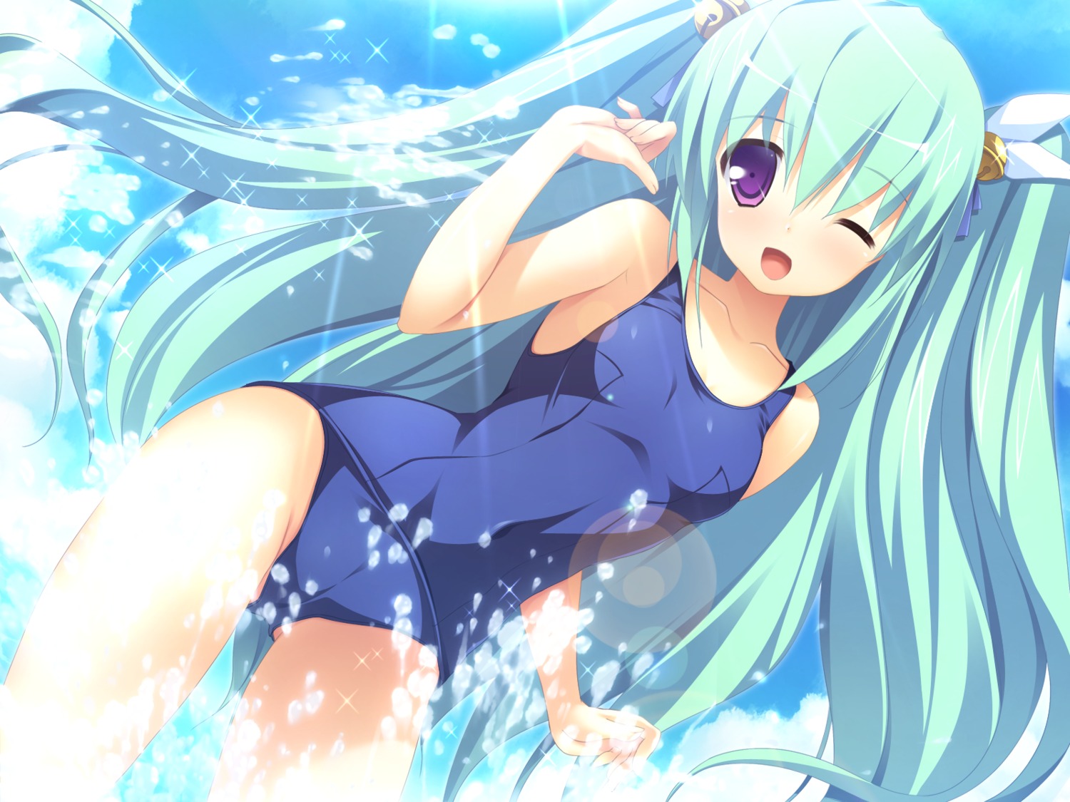 alcot, game_cg, hisatake, kouchuusen_ezekiel, osananajimi_wa_daitouryou, school_swimsuit, swimsuits