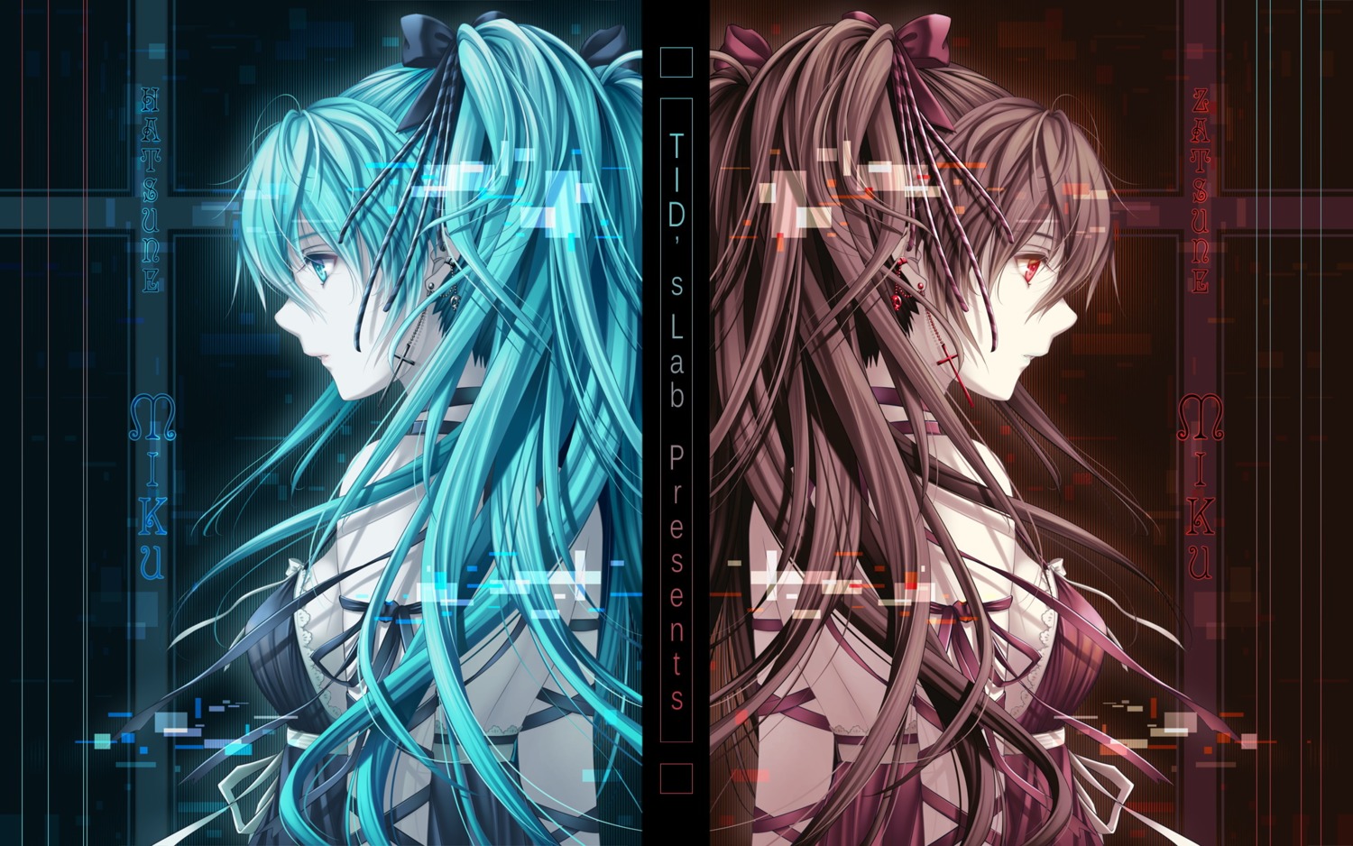 hatsune_miku, tidsean, vocaloid, wallpaper, zatsune_miku