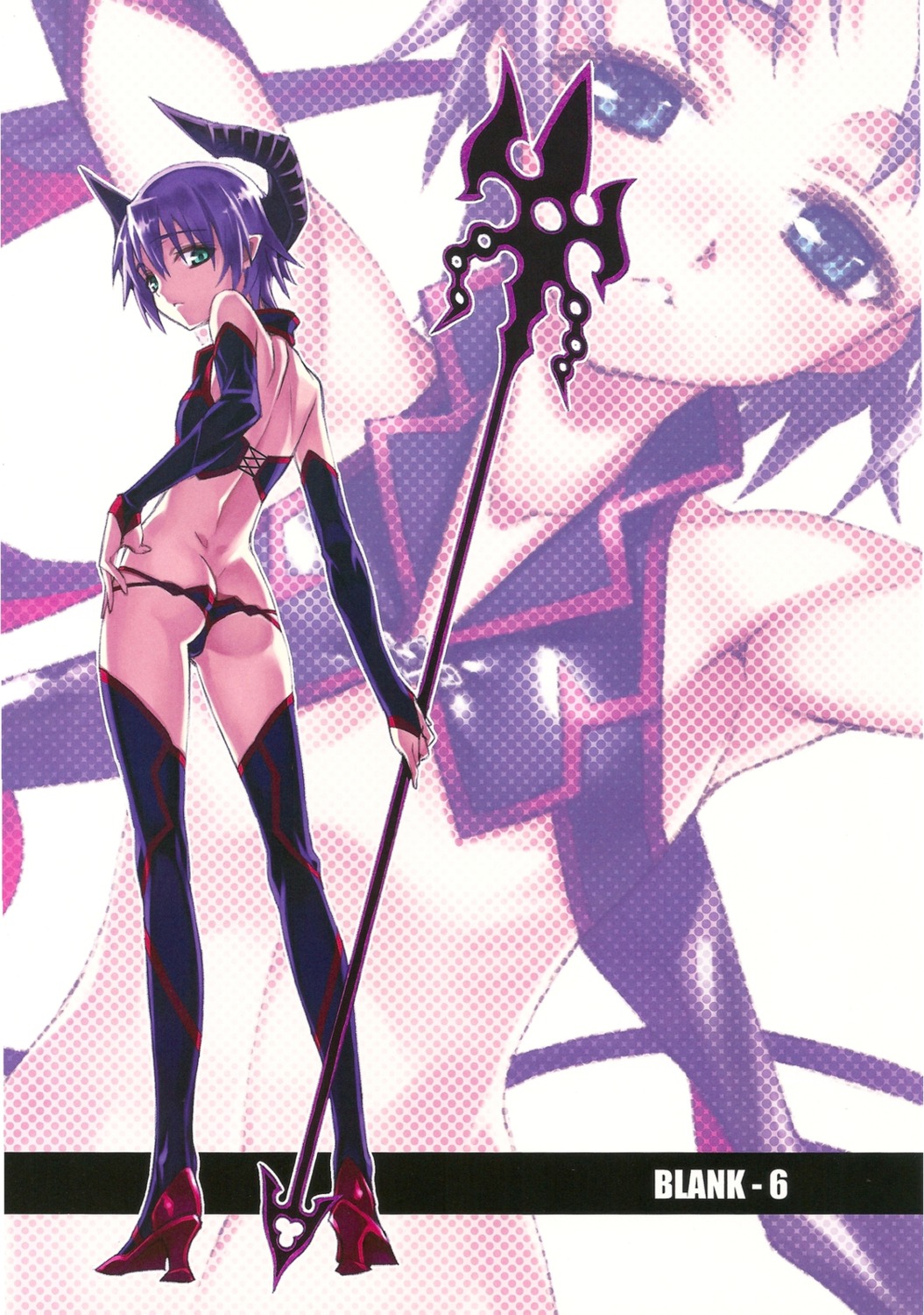 astro_creep, horns, matsuryuu, thighhighs