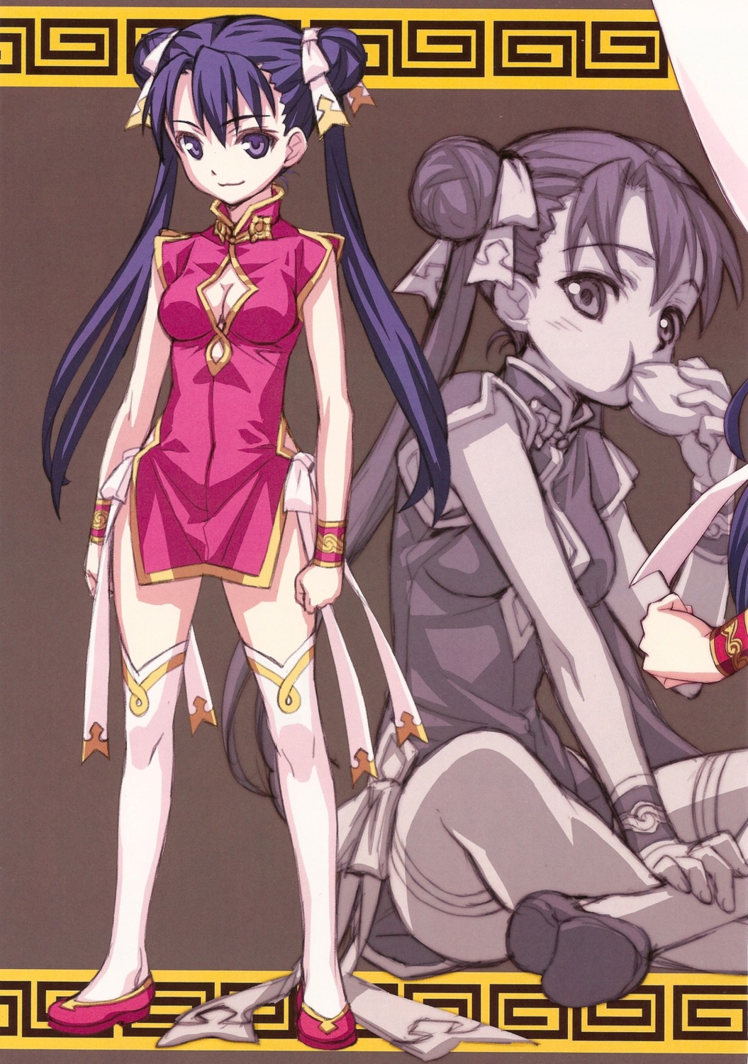 astro_creep, chinadress, cleavage, matsuryuu, thighhighs