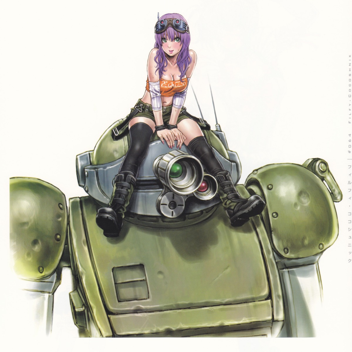 cleavage, mecha, thighhighs, votoms, yamashita_shunya
