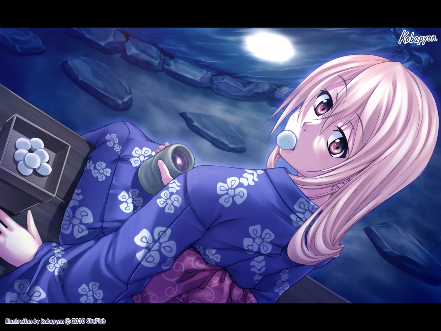 kobapyon, skyfish, wallpaper, yukata