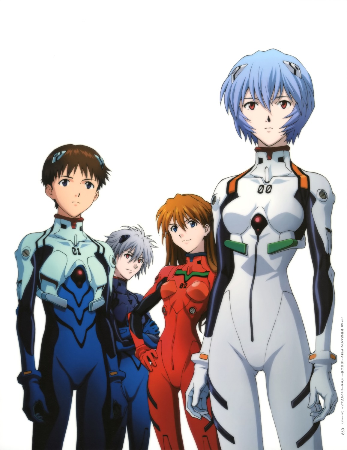 ayanami_rei, bodysuit, ikari_shinji, matsubara_hidenori, nagisa_kaworu, neon_genesis_evangelion, souryuu_asuka_langley