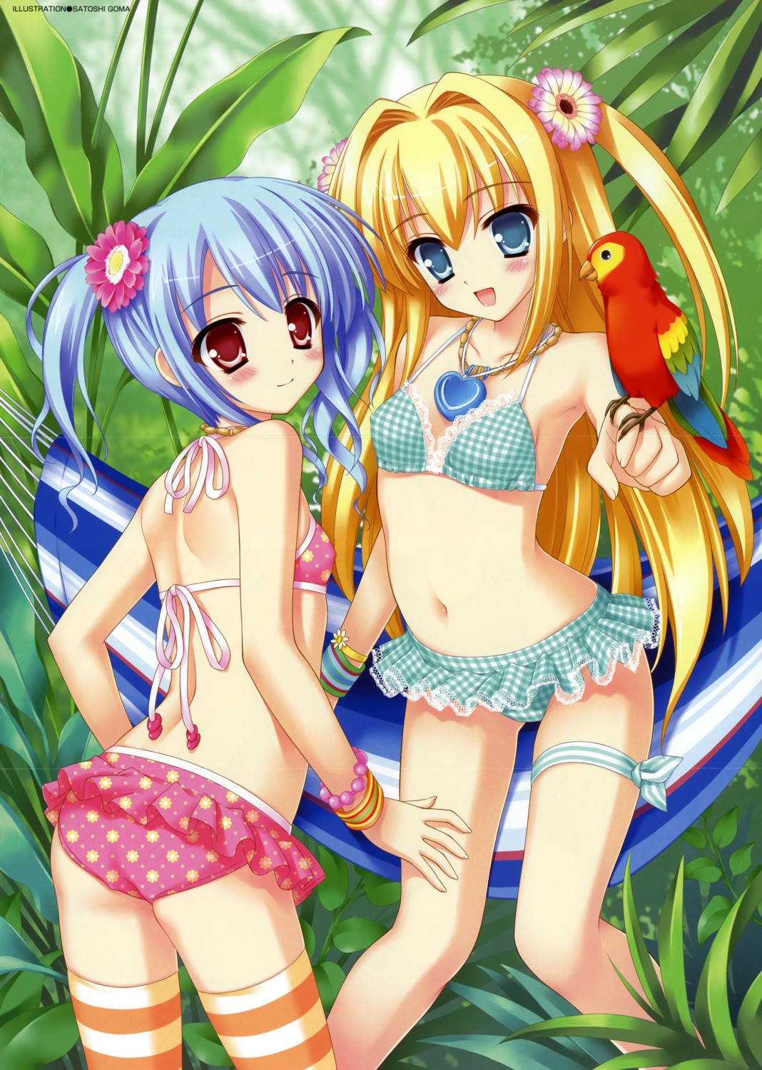 crease, goma_satoshi, swimsuits, thighhighs