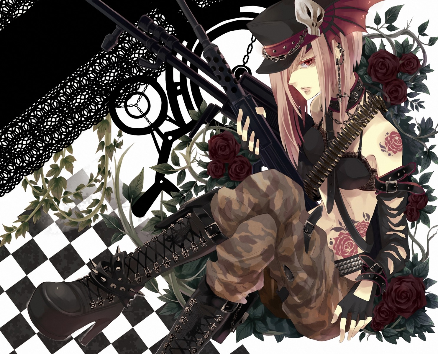 bra, gun, janis, uniform