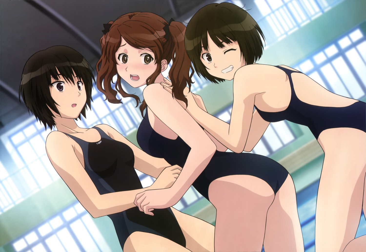 amagami, ishikura_keiichi, nakata_sae, nanasaki_ai, swimsuits, tachibana_miya