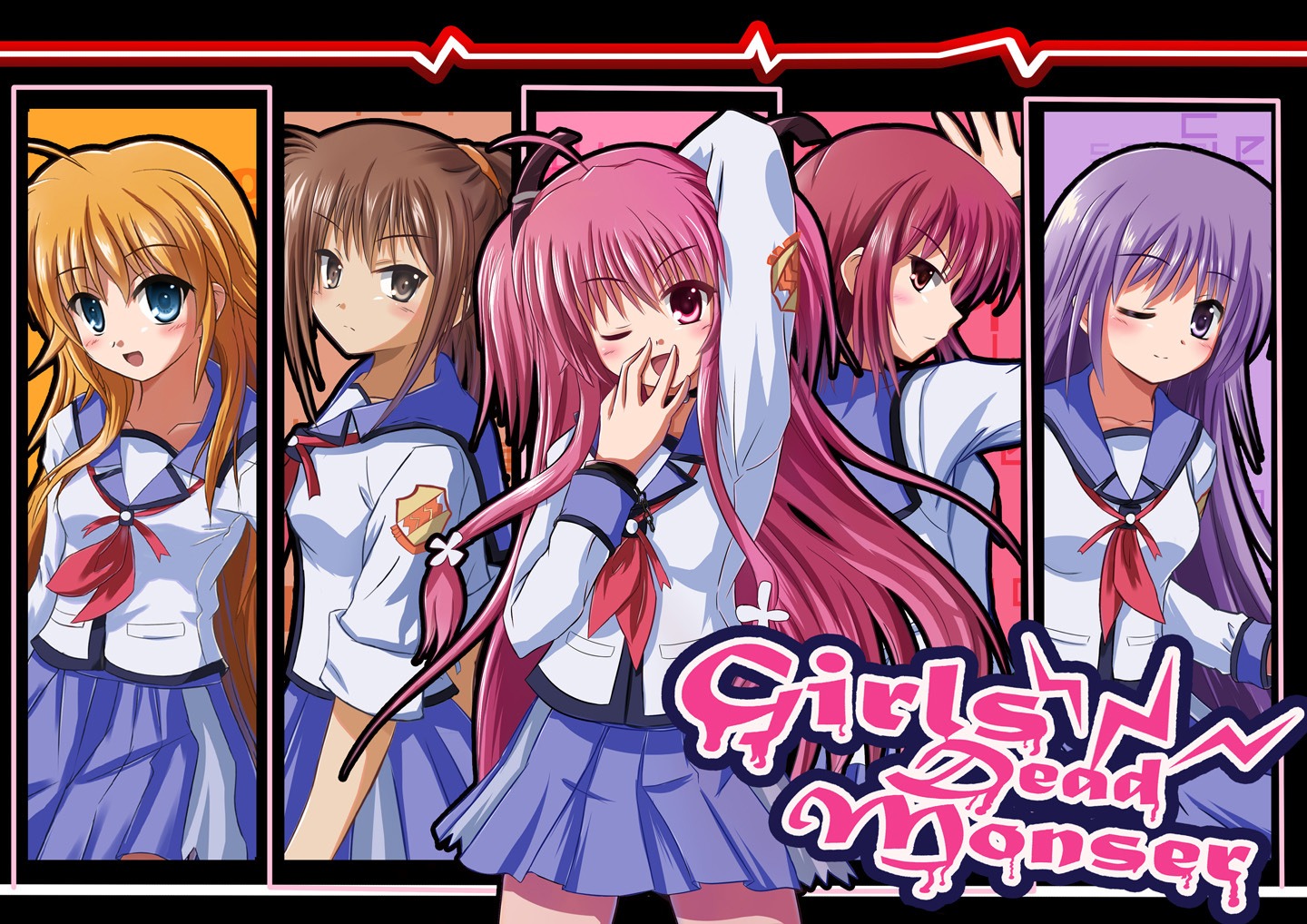 angel_beats!, fuchita_hisako, iwasawa_masami, rayhwang, seifuku, sekine_shiori, yoshioka_yui