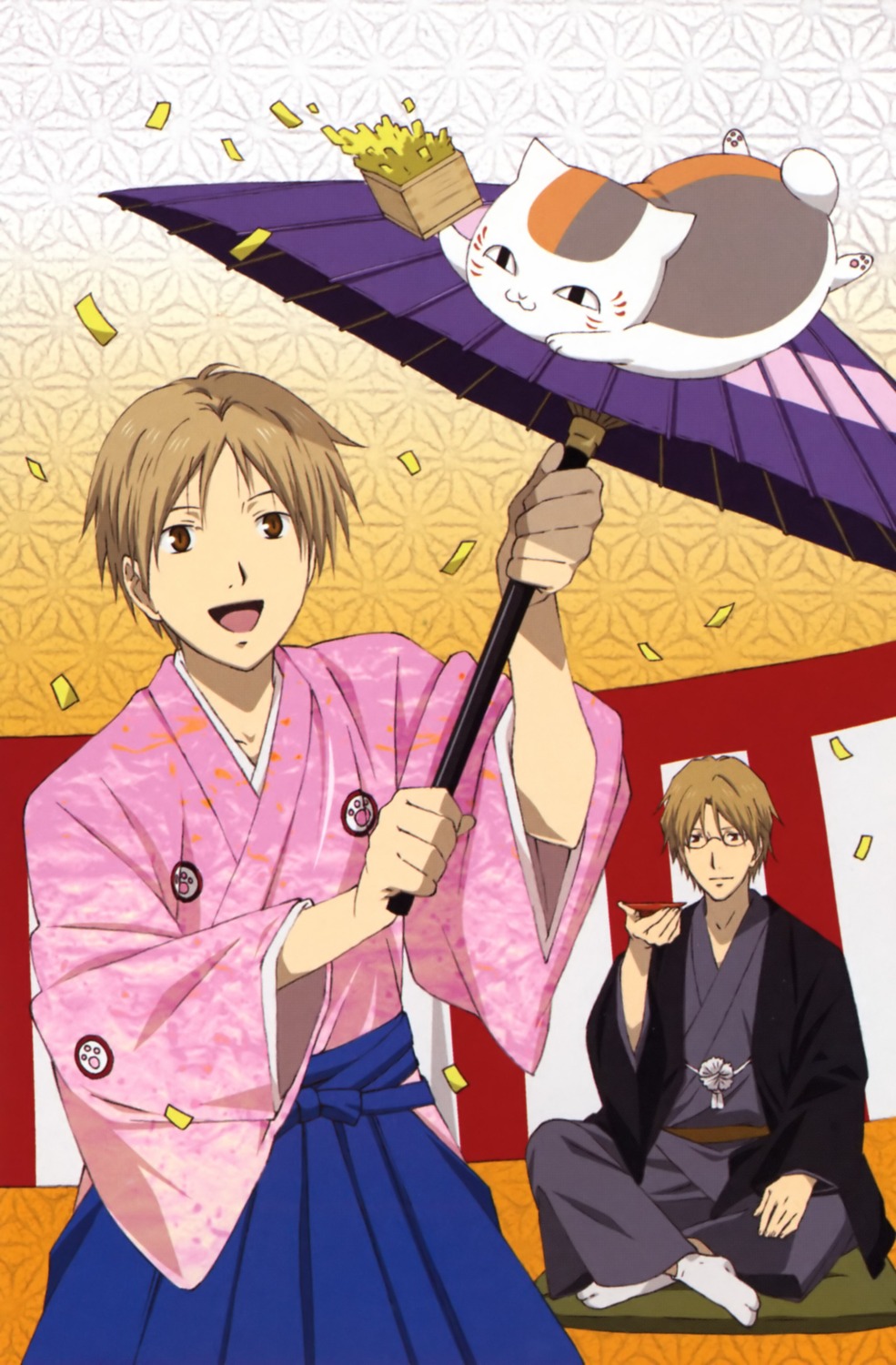 kimono, male, megane, natori_shuuichi, natsume_takashi, natsume_yuujinchou, neko, nyanko