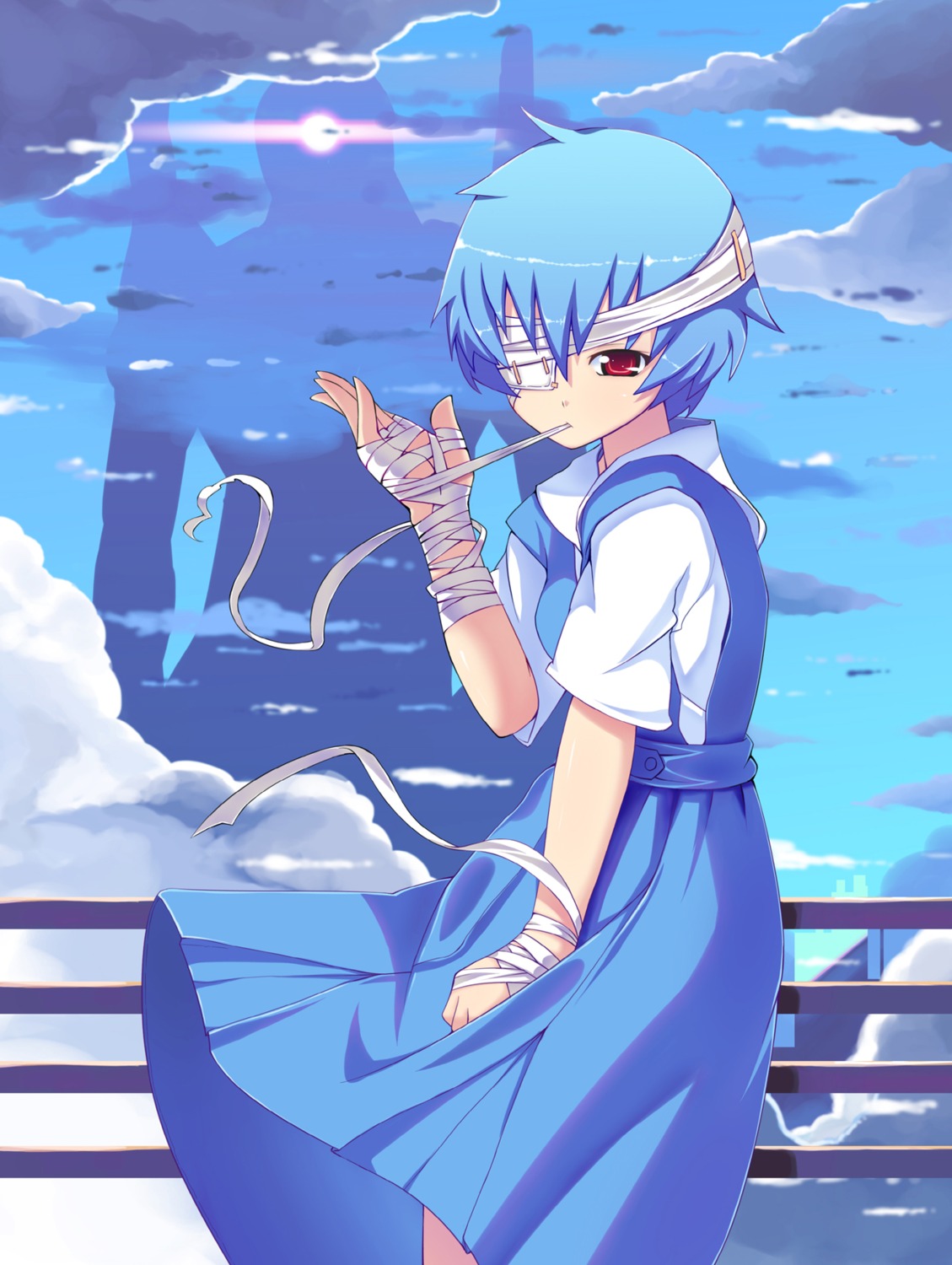 ayanami_rei, bandages, kendo, neon_genesis_evangelion