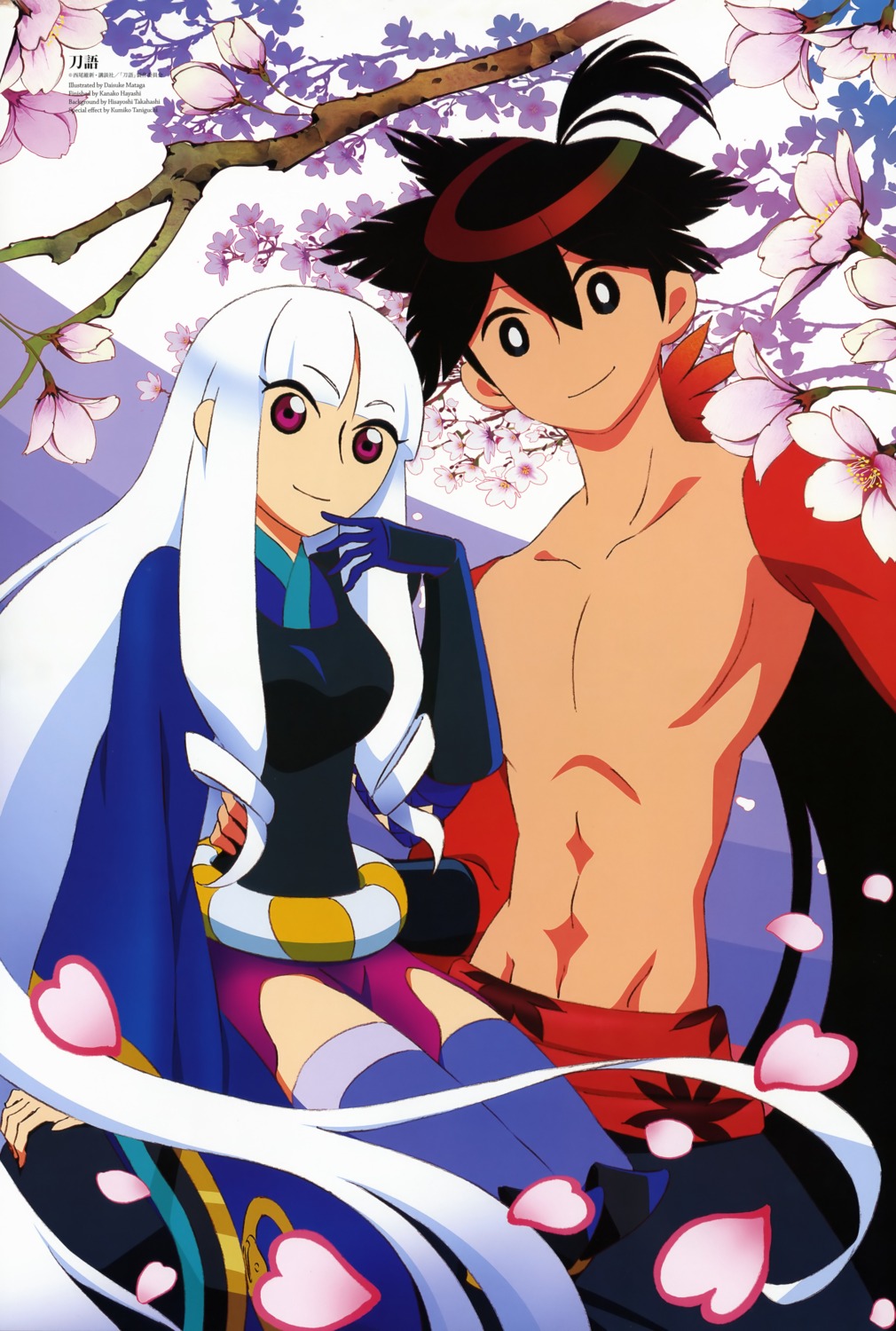 katanagatari, mataga_daisuke, thighhighs, togame, yasuri_shichika