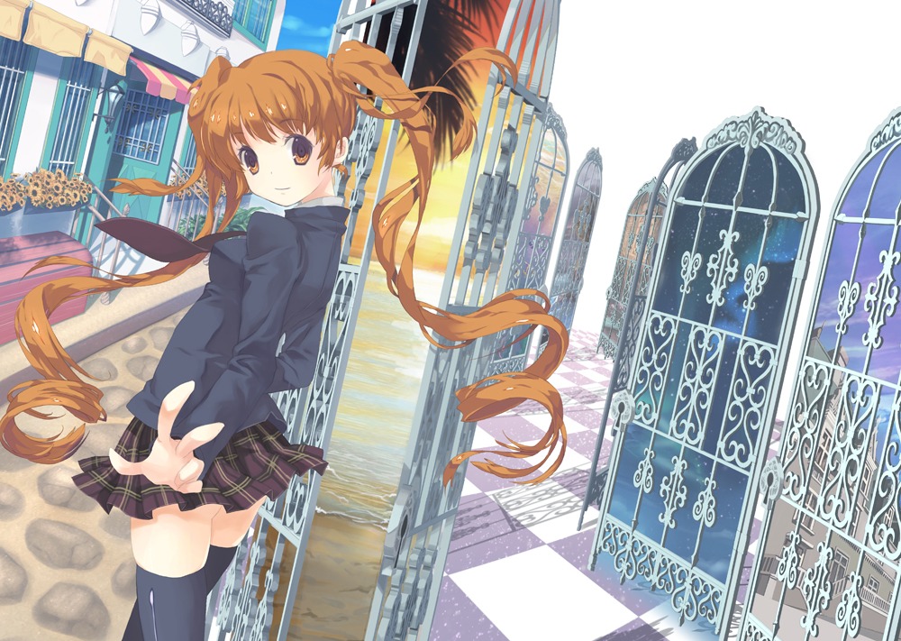 mintchoco, seifuku, thighhighs