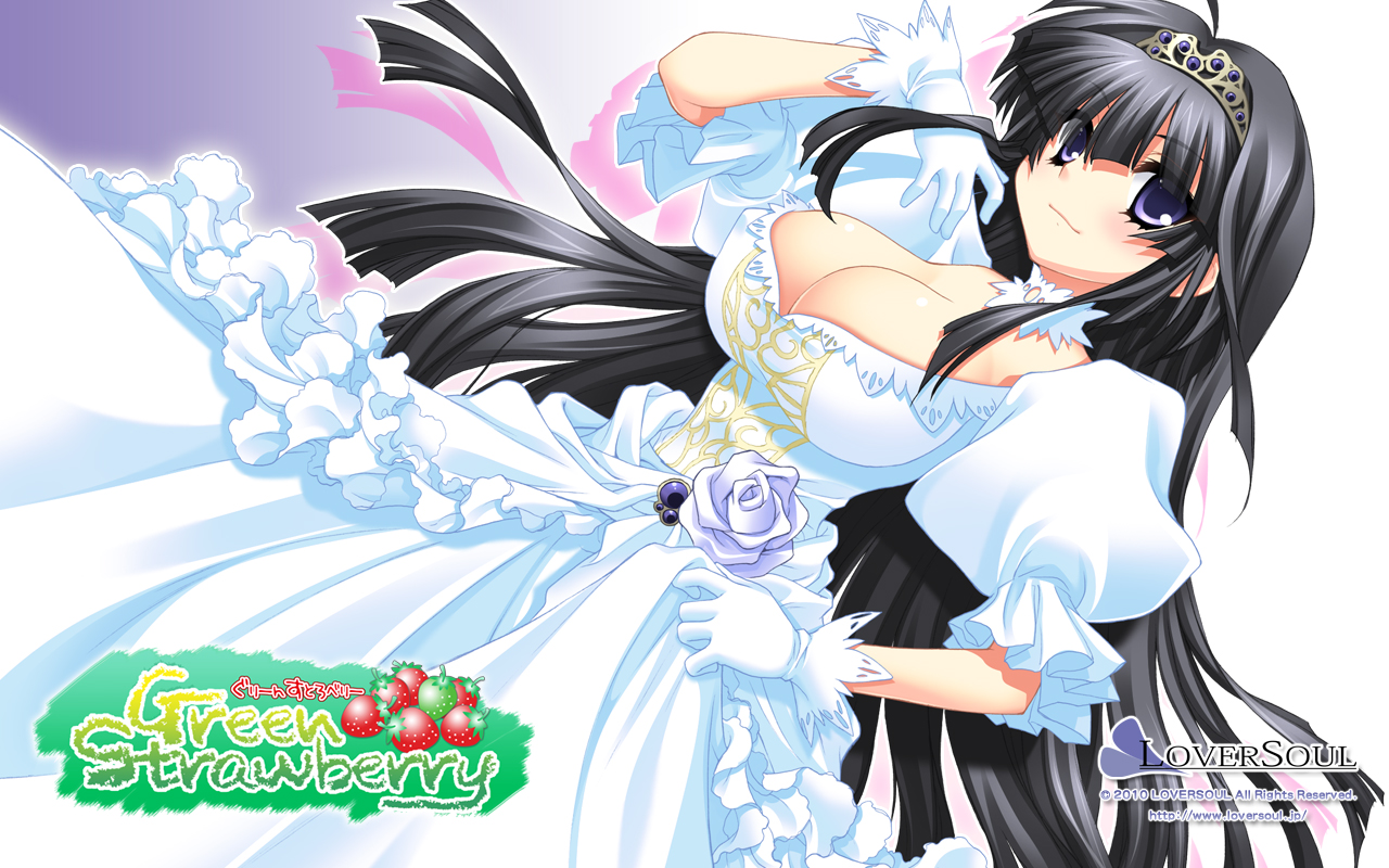 cleavage, detexted, dress, green_strawberry, loversoul, tagme, wallpaper