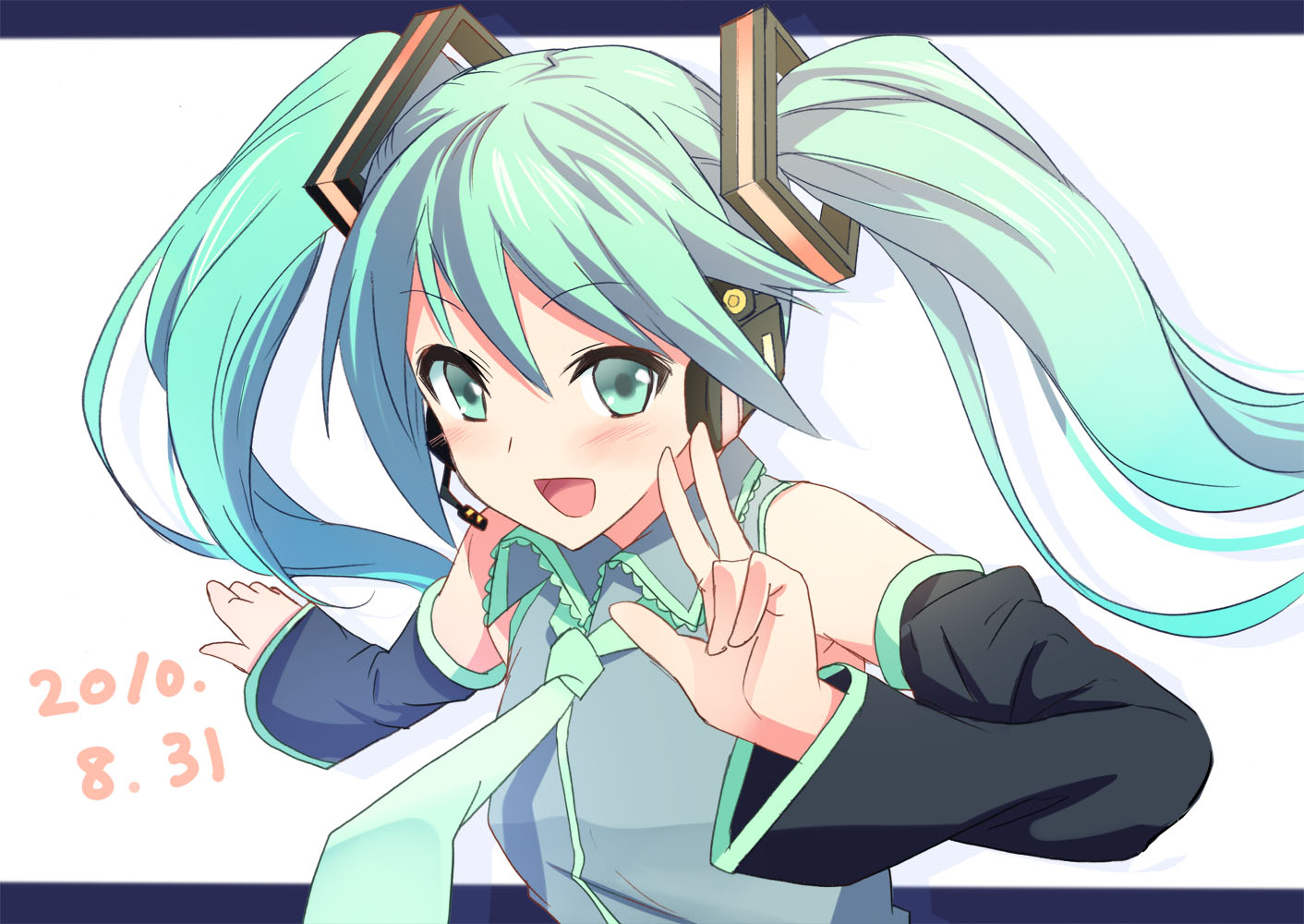 hatsune_miku, hyakuen_raitaa, vocaloid