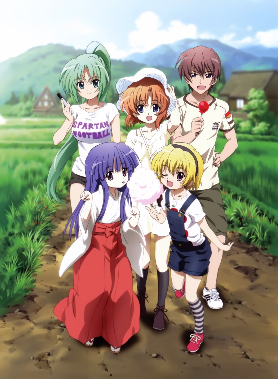 dress, furude_rika, higurashi_no_naku_koro_ni, houjou_satoko, maebara_keiichi, miko, ryuuguu_rena, sakai_kyuuta, sonozaki_shion
