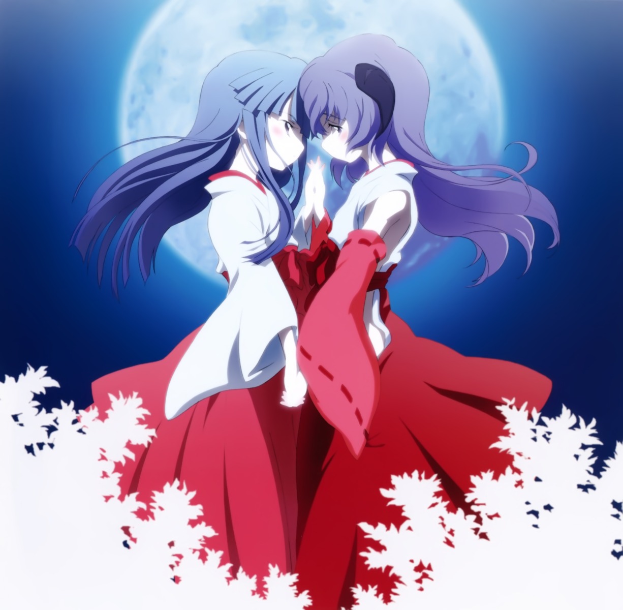furude_rika, hanyuu, higurashi_no_naku_koro_ni, horns, miko, sakai_kyuuta, symmetrical_docking