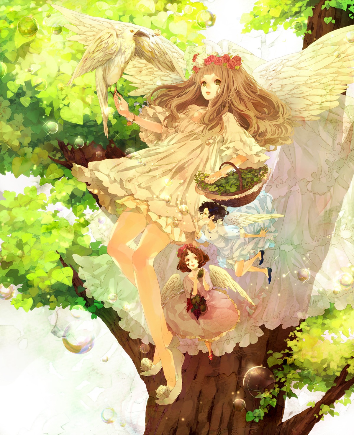 angel, dress, reitei, wings