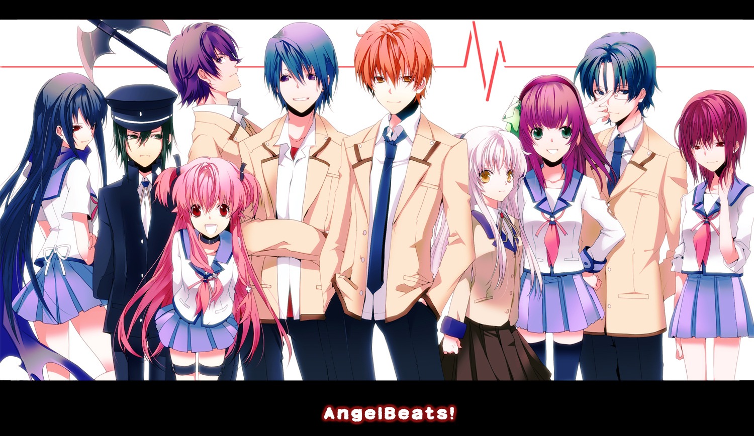 angel_beats!, hinata_hideki, iwasawa_masami, manyako, nakamura_yuri, naoi_ayato, noda, otonashi_yuzuru