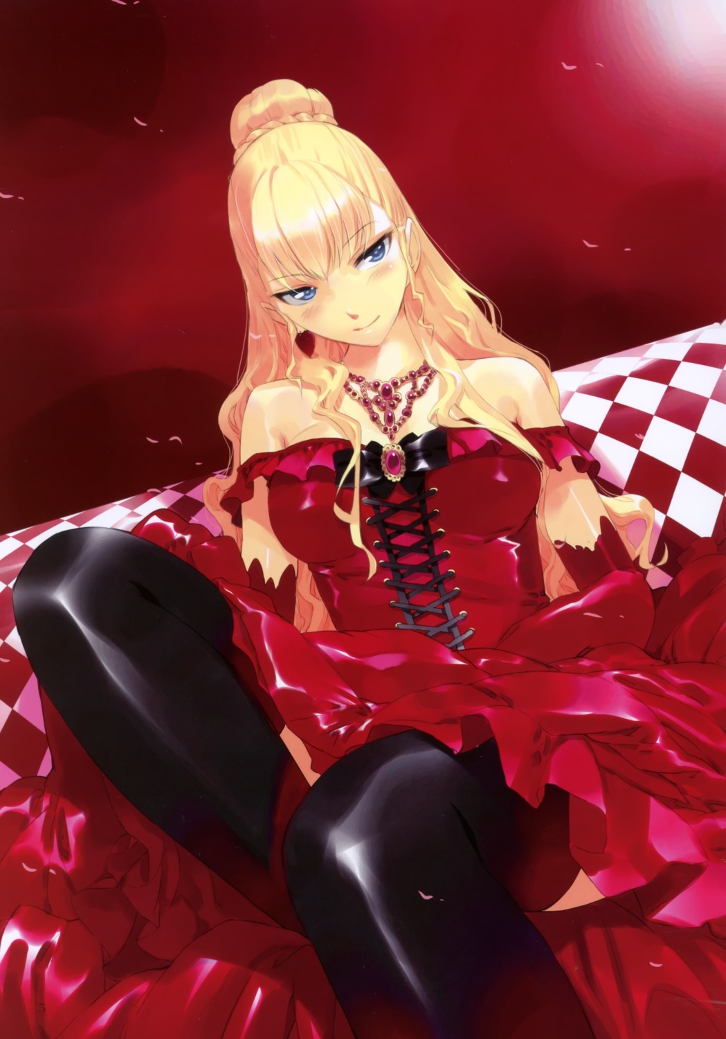 alice_in_wonderland, dress, fancy_fantasia, queen_of_hearts, thighhighs, ueda_ryou