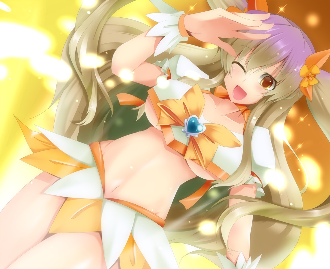 cosplay, heartcatch_precure!, hijiri_byakuren, precure, touhou, underboob, yoshida_(pixiv)