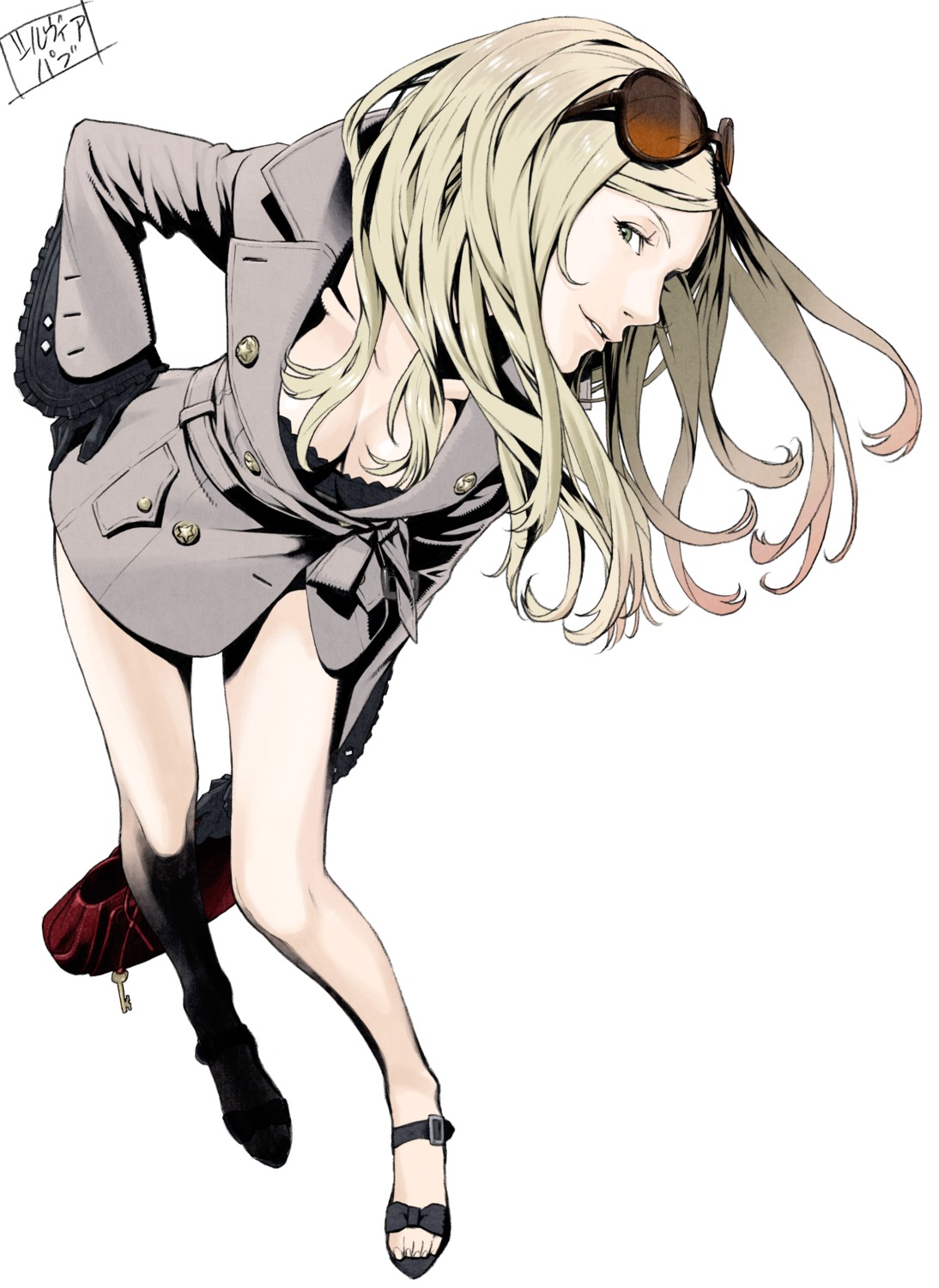 bra, cleavage, feet, kozaki_yuusuke, megane, no_more_heroes, sylvia_christel
