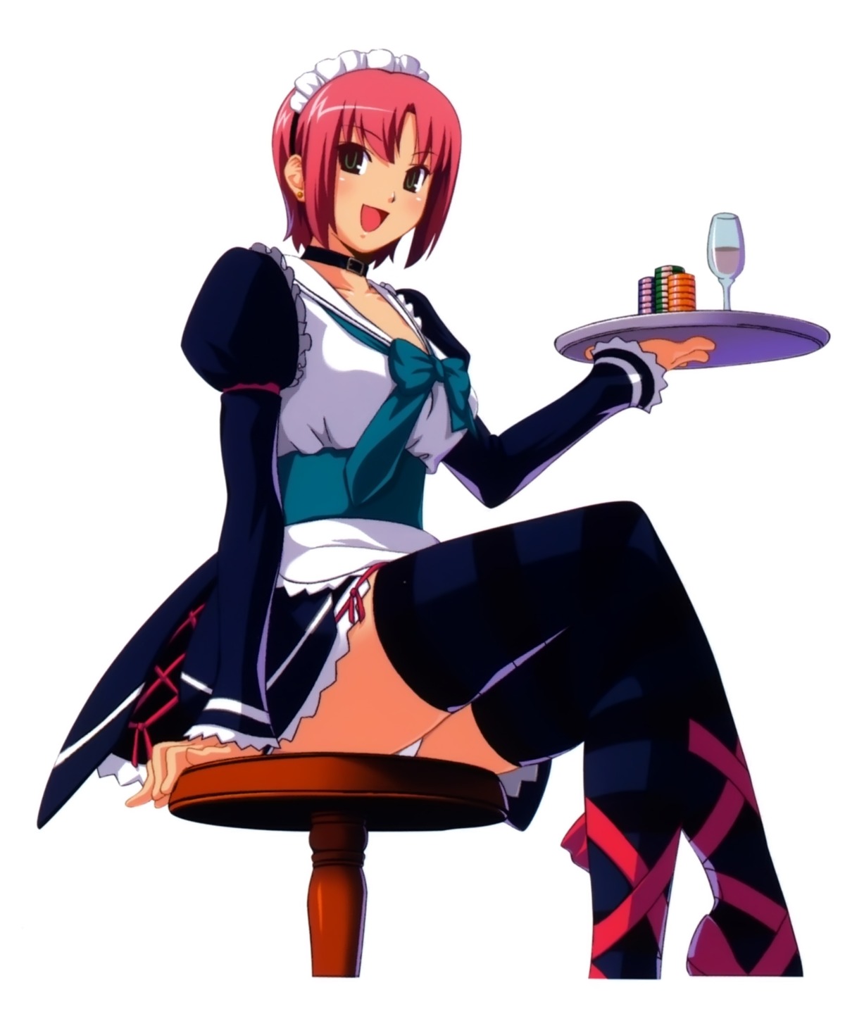koutaro, rio, super_blackjack, thighhighs, waitress
