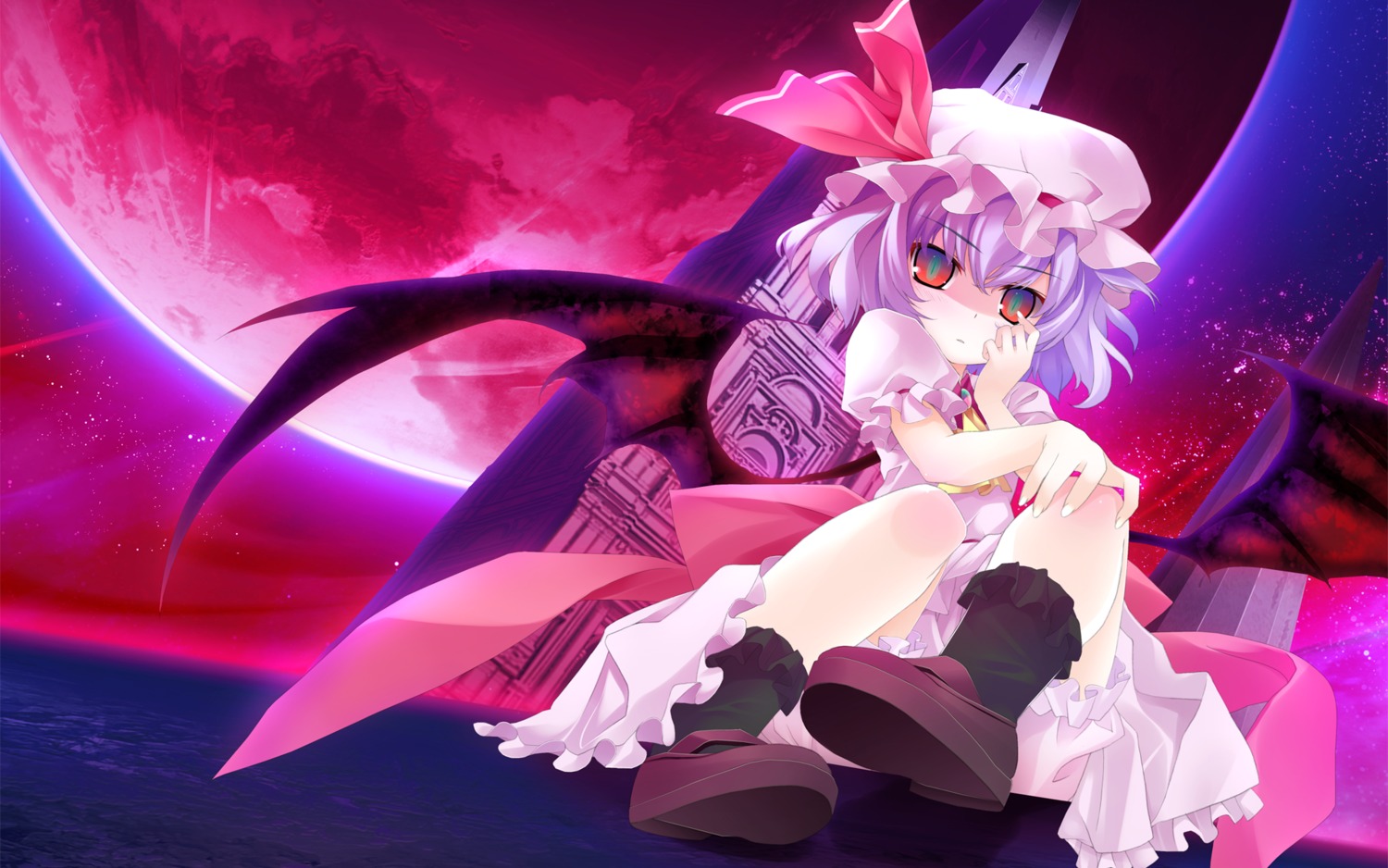 remilia_scarlet, tororo, touhou, wallpaper, wings