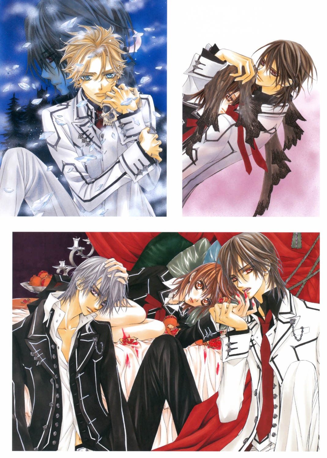 aidou_hanabusa, cross_yuuki, hino_matsuri, kiryuu_zero, kuran_kaname, vampire_knight