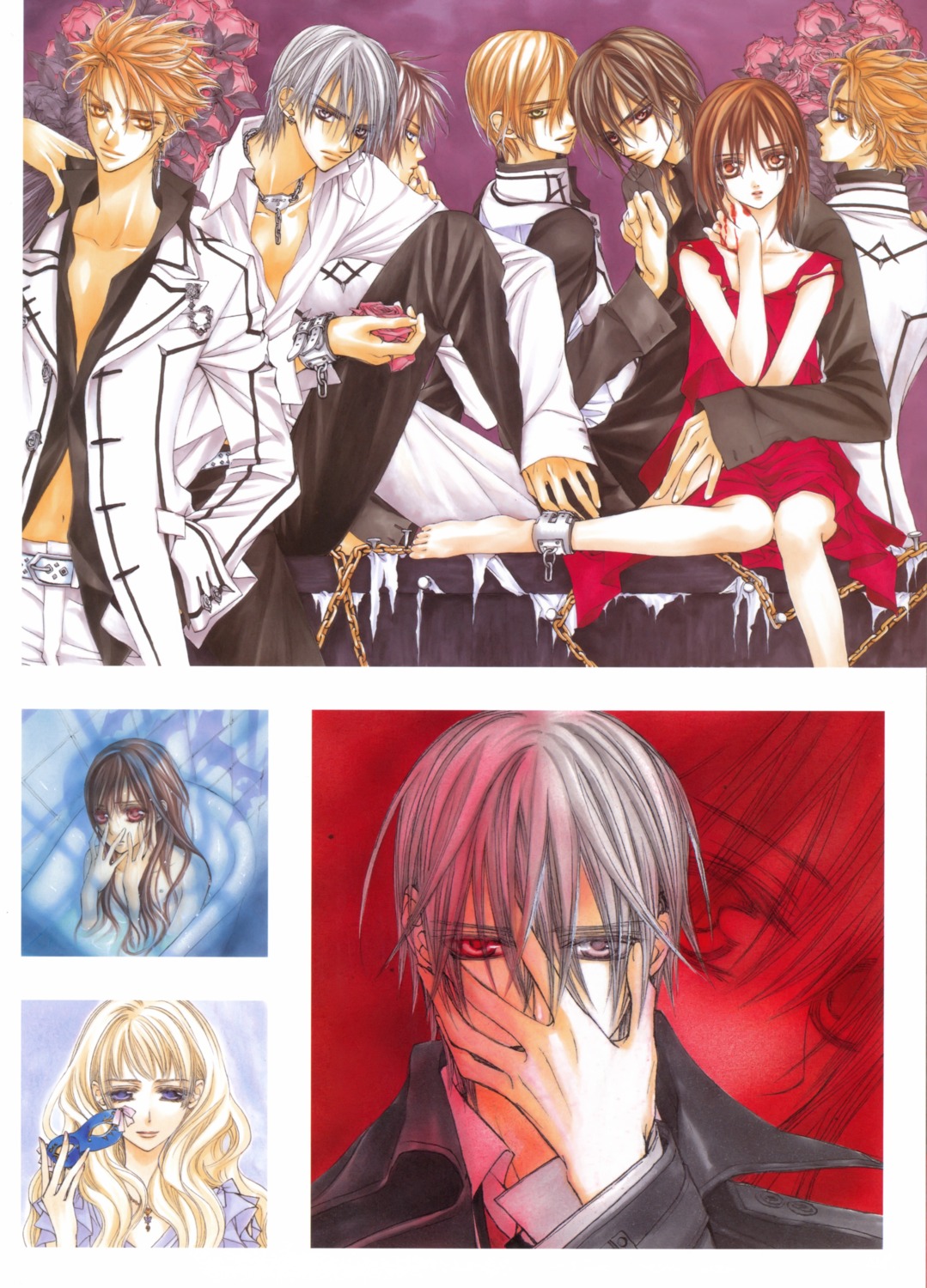 aidou_hanabusa, cross_yuuki, dress, hino_matsuri, ichijou_takuma, kain_akatsuki, kiryuu_zero, kuran_kaname