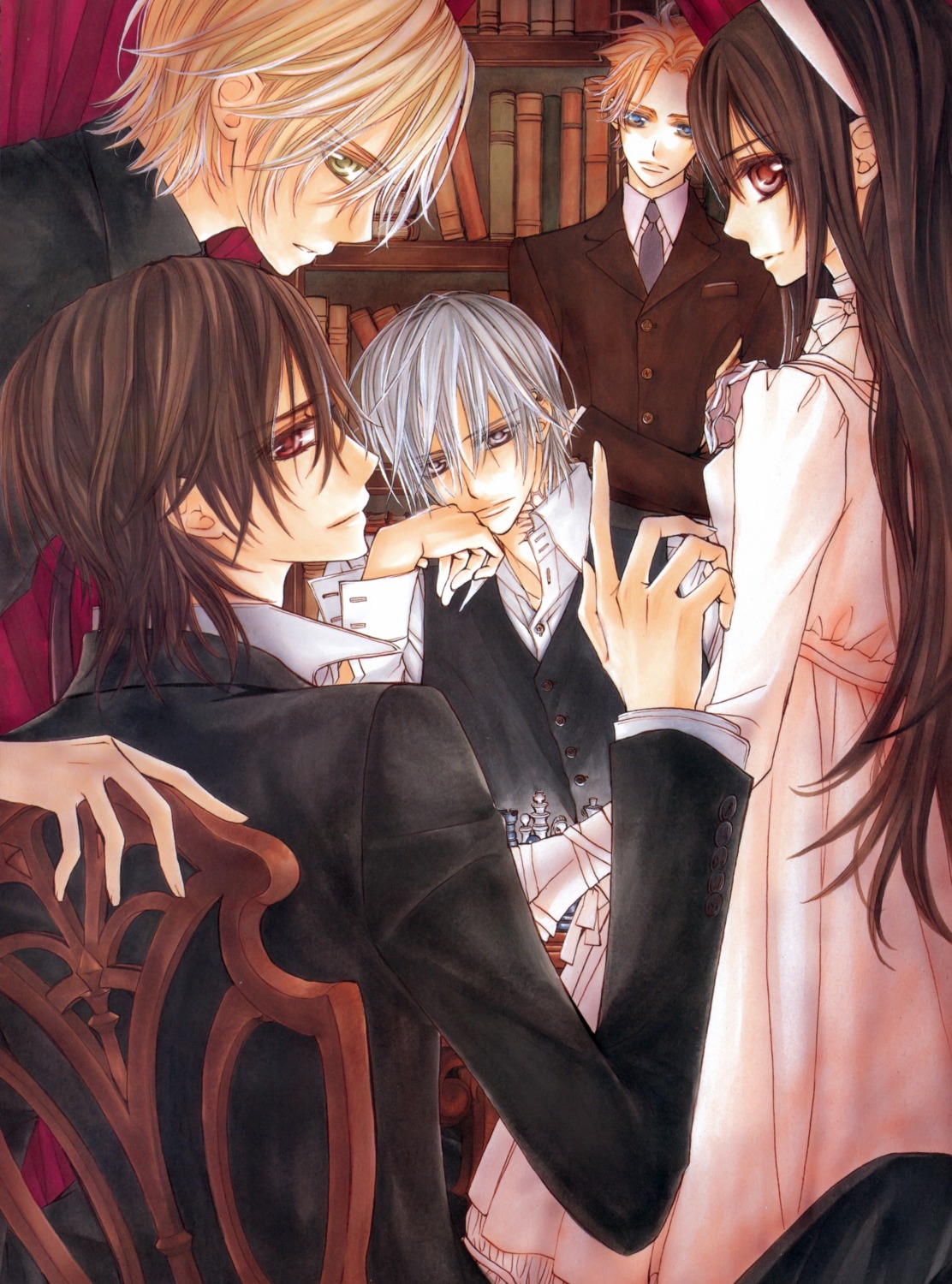 cross_yuuki, hino_matsuri, ichijou_takuma, kain_akatsuki, kiryuu_zero, kuran_kaname, vampire_knight