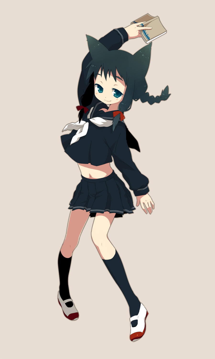 animal_ears, hinata_(artist), nekomimi, seifuku