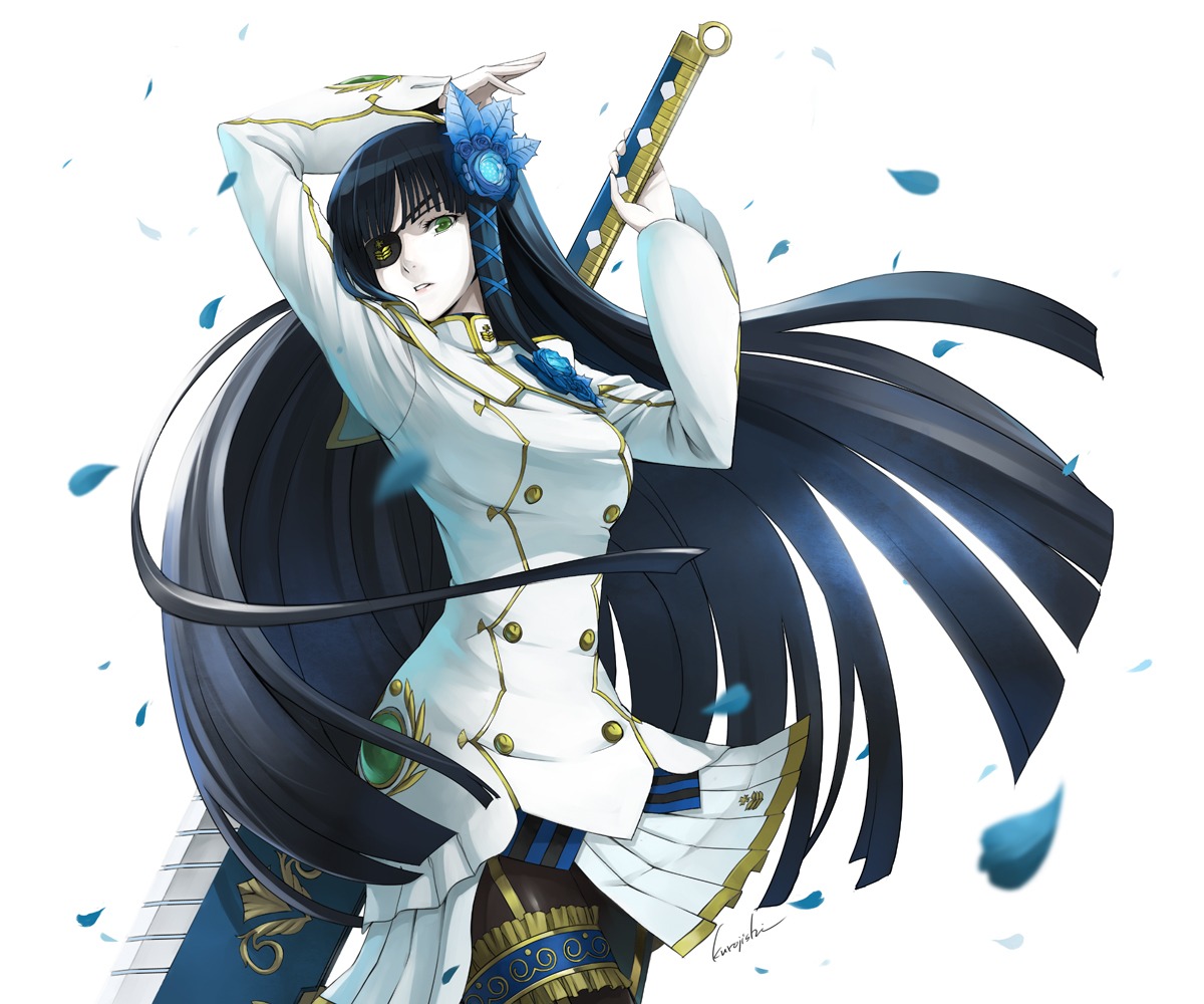 eyepatch, kurojishi, nagisa_(psp2i), phantasy_star, phantasy_star_portable_2_infinity, sword, uniform