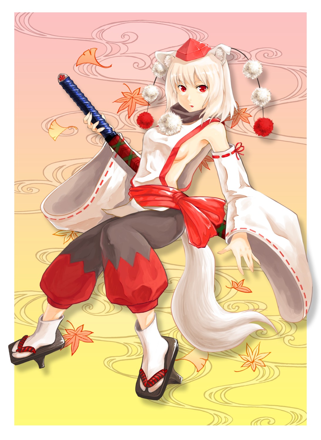 animal_ears, inubashiri_momiji, red13520, tail, touhou
