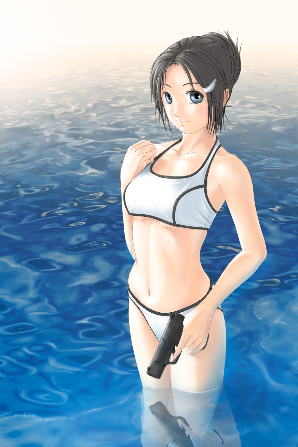 gun, kirin404, swimsuits